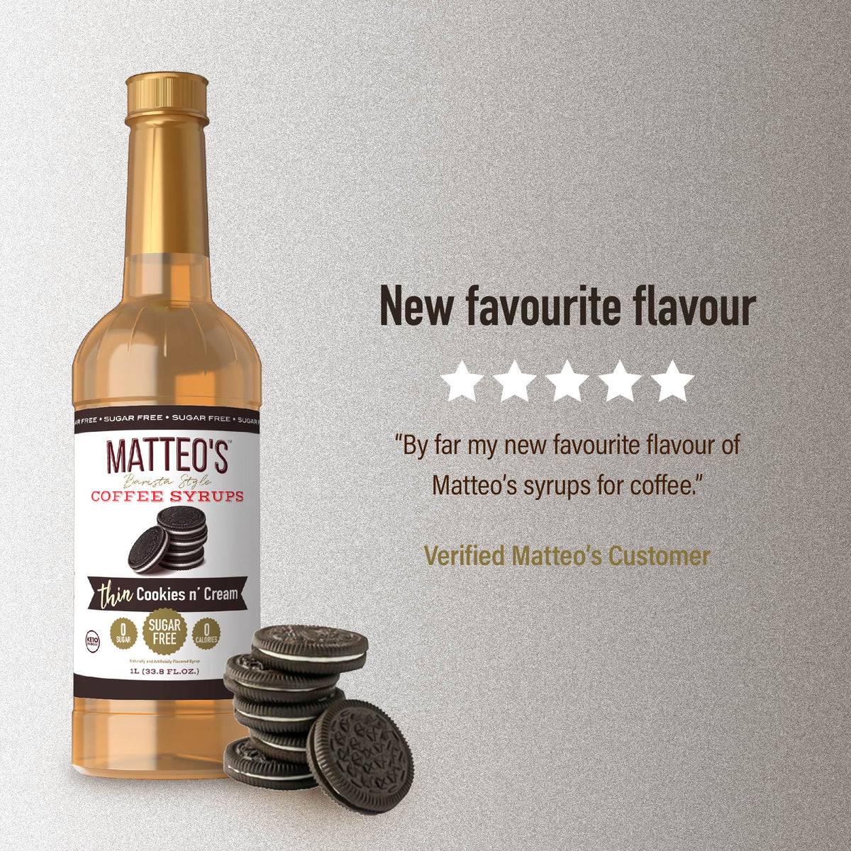 Sugar Free Coffee Syrup, Cookies N Cream (1L)