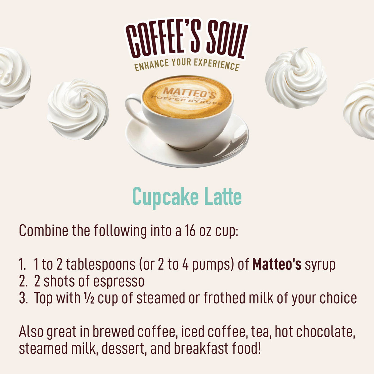 Sugar Free Coffee Syrup, Cupcake (1L)