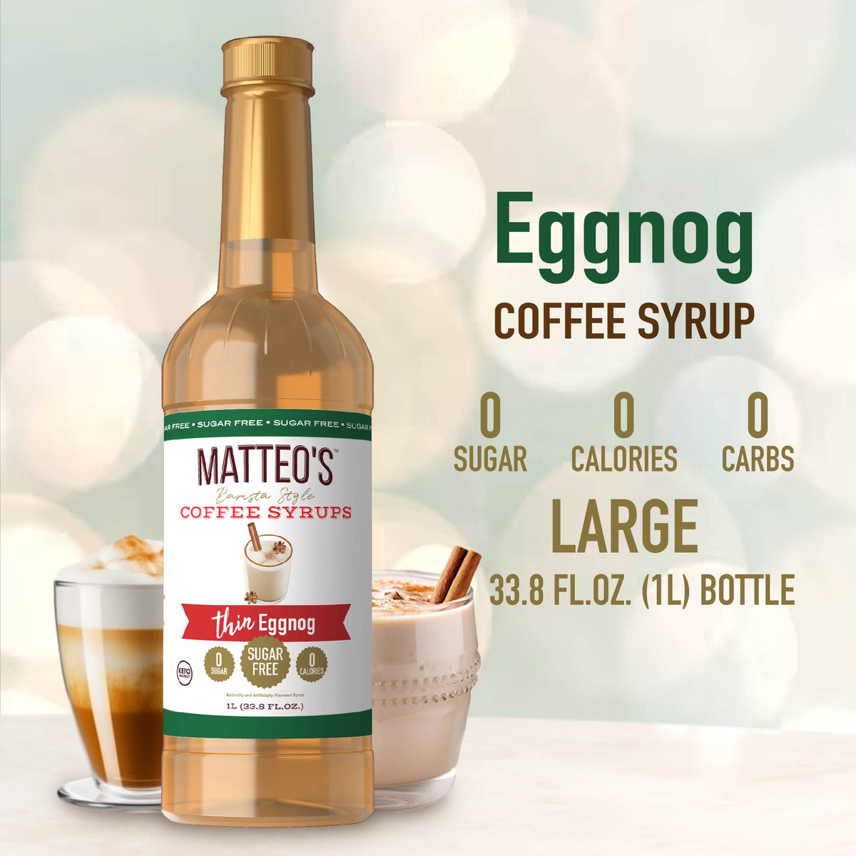 Sugar Free Coffee Syrup, Eggnog (1L)