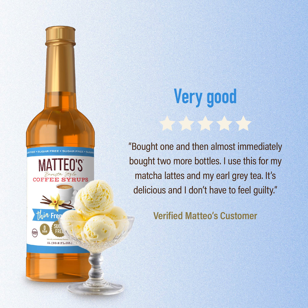 Sugar Free Coffee Syrup, French Vanilla (1L)