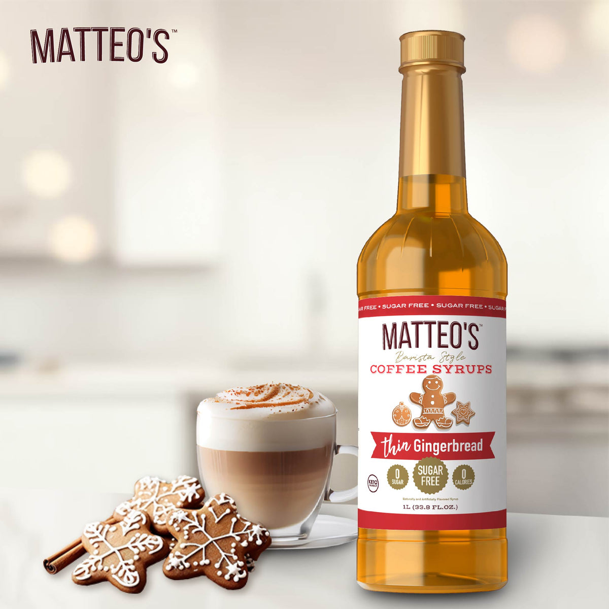 Sugar Free Coffee Syrup, Gingerbread (1L)