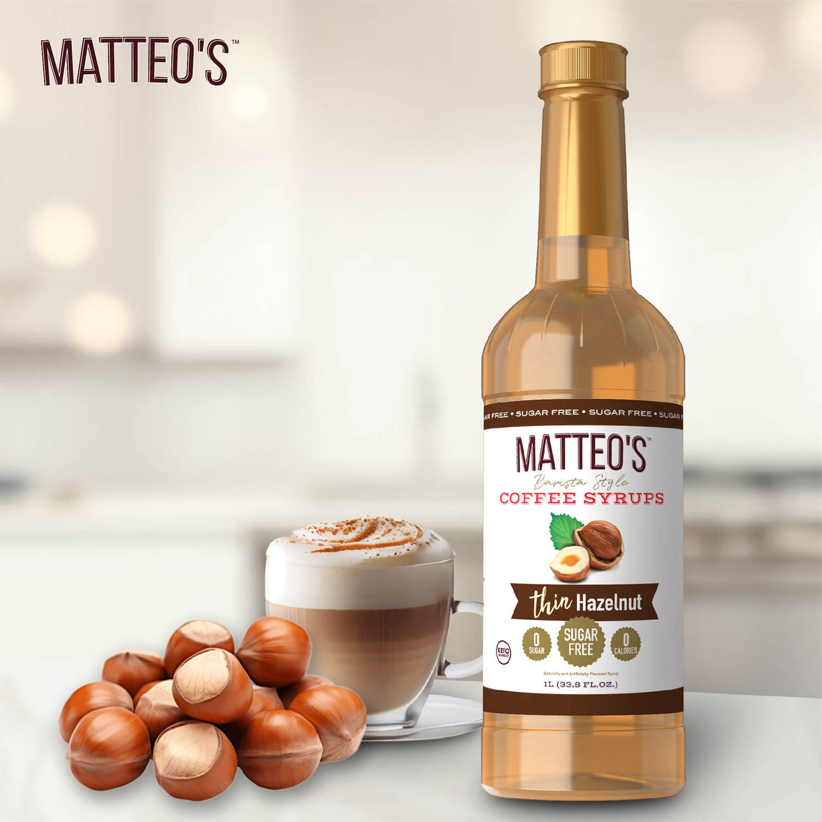 Sugar Free Coffee Syrup, Hazelnut (1L)