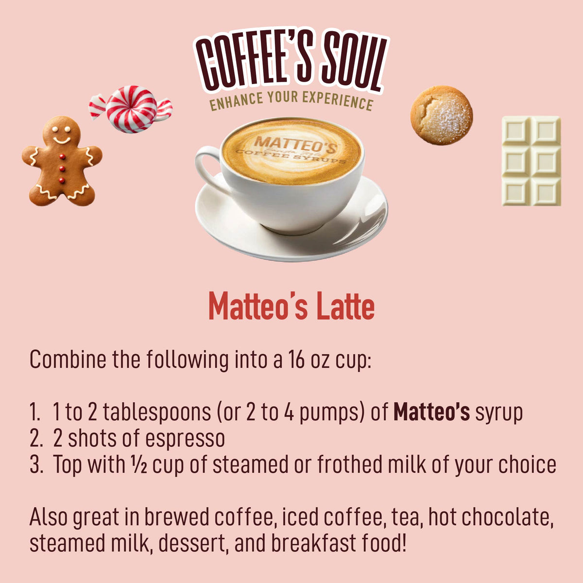 Matteo's Holiday Flavours, Variety Pack, 0 Calories, 0 Sugar, Keto Friendly (6 Flavors) (1L)