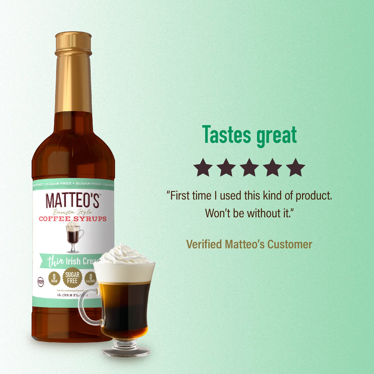 Sugar Free Coffee Syrup, Irish Cream (1L)