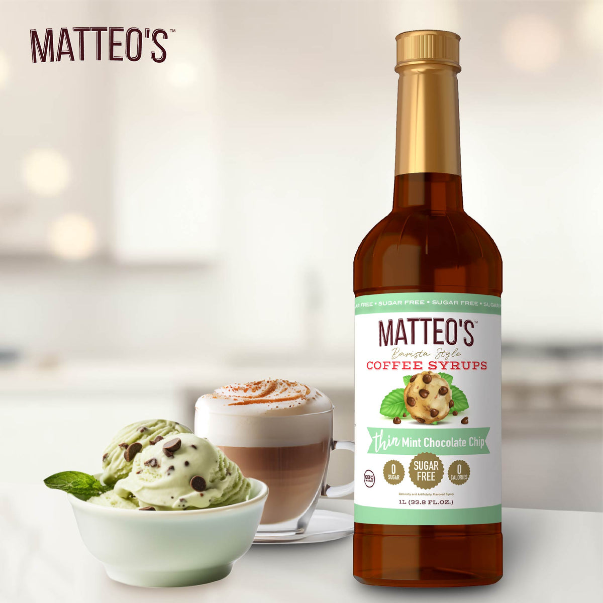 Sugar Free Coffee Syrup, Mint Chocolate Chip (1L)