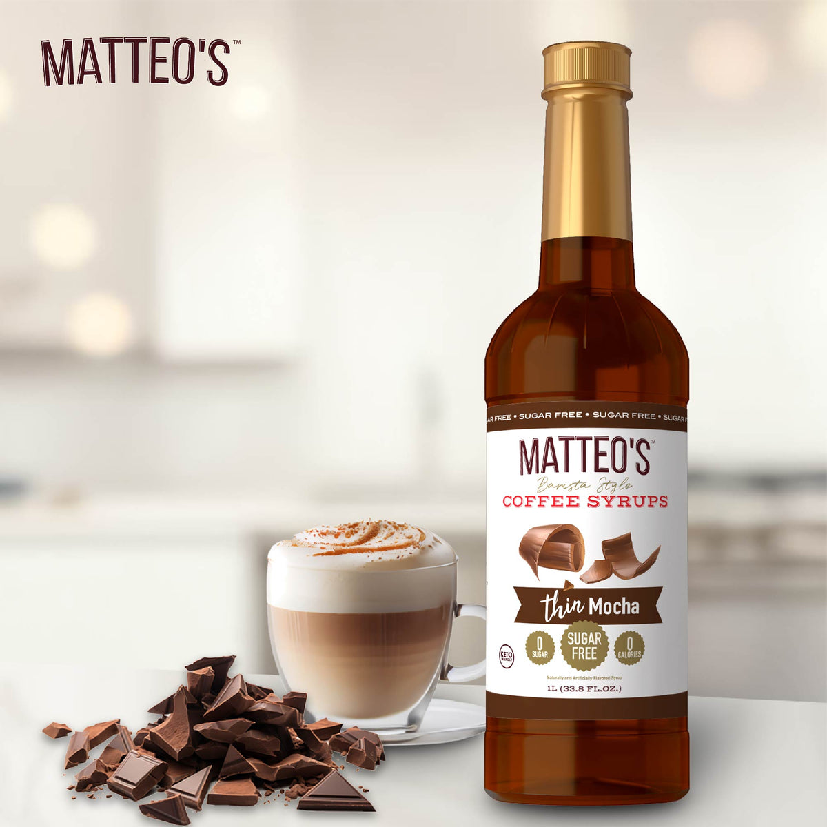 Sugar Free Coffee Syrup, Mocha (1L)