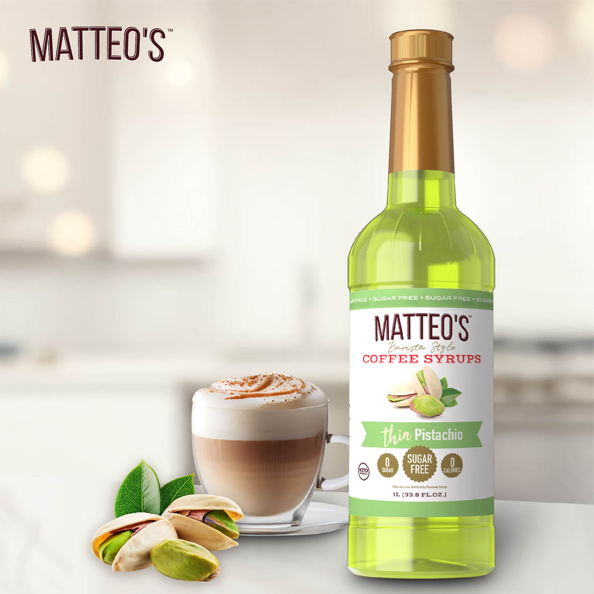 Sugar Free Coffee Syrup, Pistachio (1L)