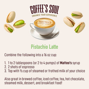 Sirop de café sans sucre, pistache