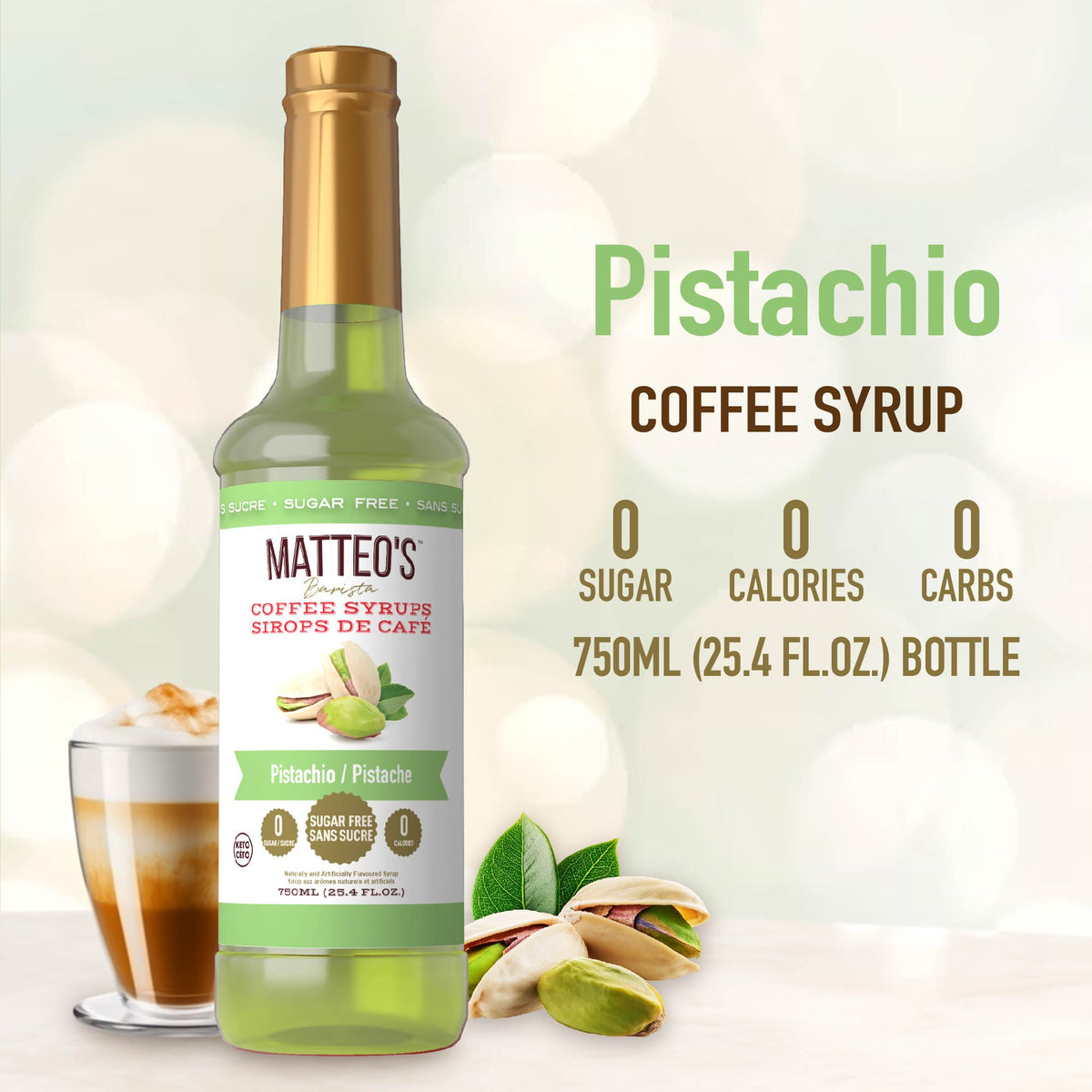 Sugar Free Coffee Syrup, Pistachio