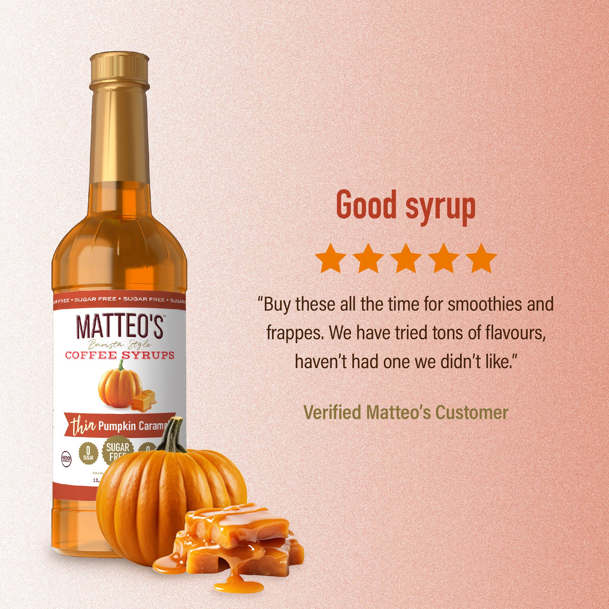 Sugar Free Coffee Syrup, Pumpkin Caramel (1L)