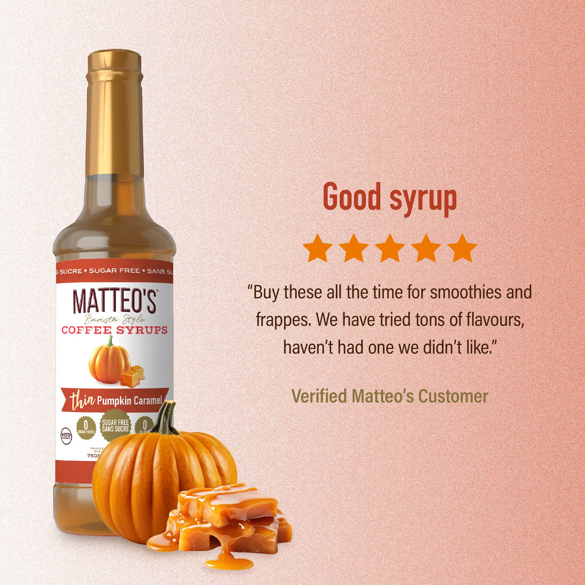 Sirop de café sans sucre, caramel de citrouille