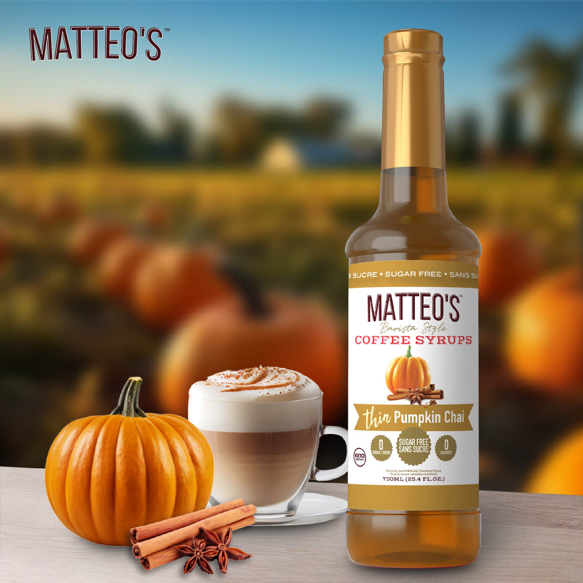 Sugar Free Coffee Syrup, Pumpkin Chai