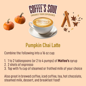 Sugar Free Coffee Syrup, Pumpkin Chai (1L)