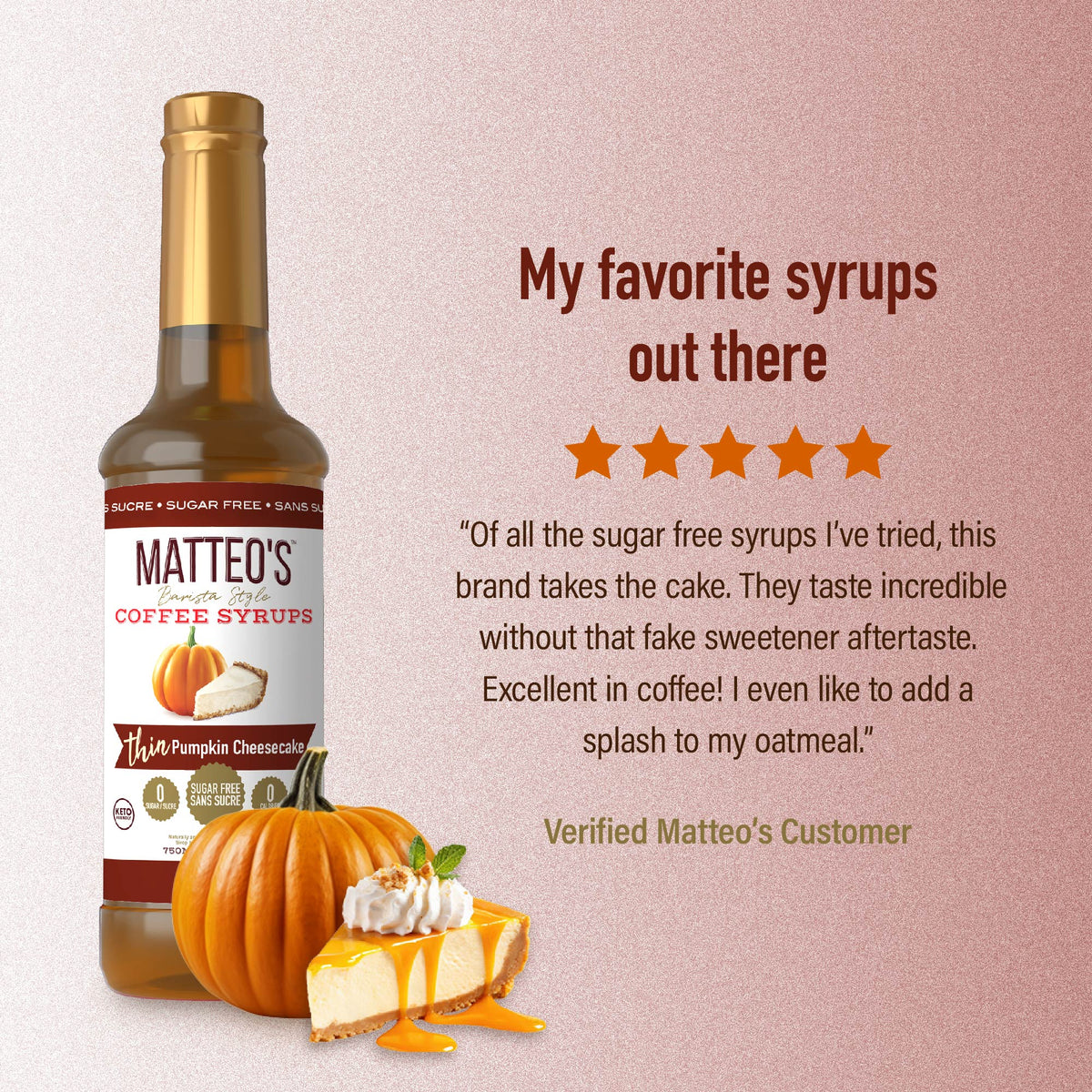 Sugar Free Coffee Syrup, Pumpkin Cheesecake