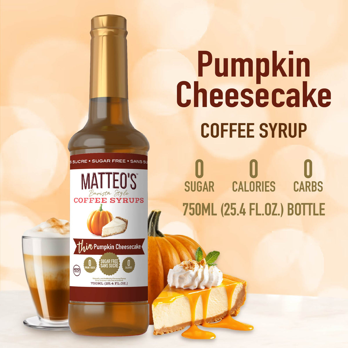 Sugar Free Coffee Syrup, Pumpkin Cheesecake