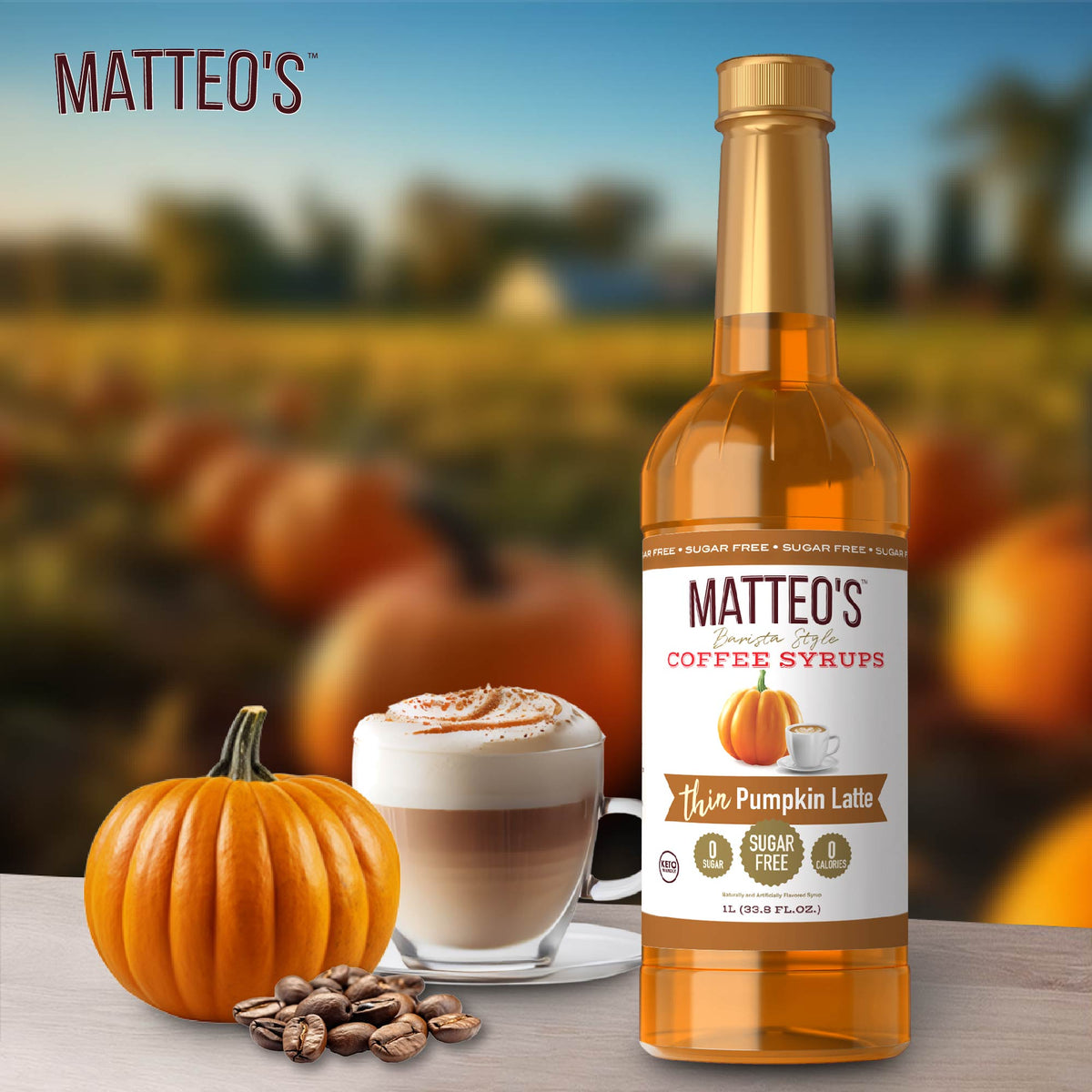 Sugar Free Coffee Syrup, Pumpkin Latte (1L)