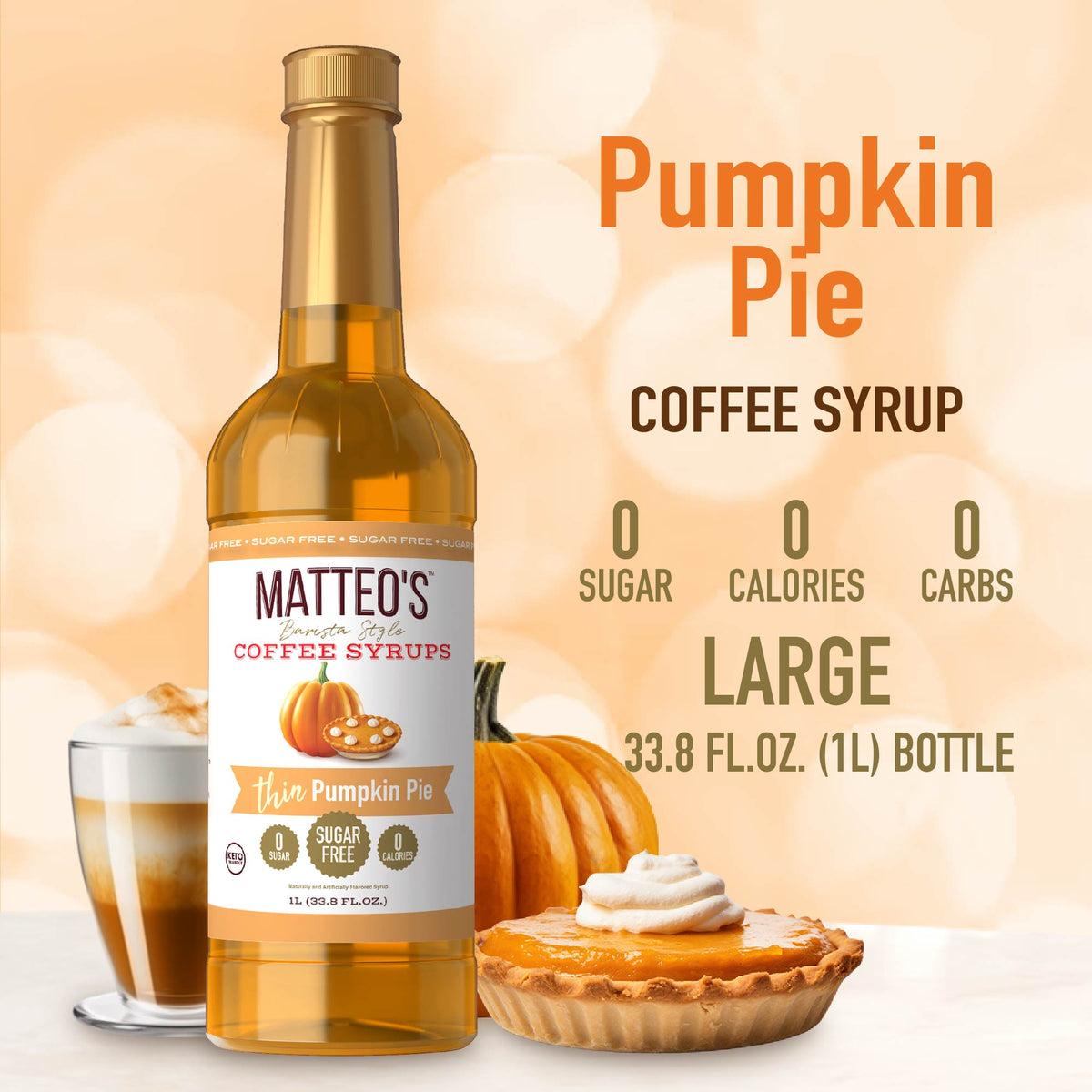 Sugar Free Coffee Syrup, Pumpkin Pie(1L)