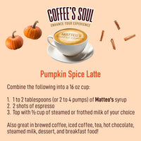 Sirop de café sans sucre, épices à la citrouille