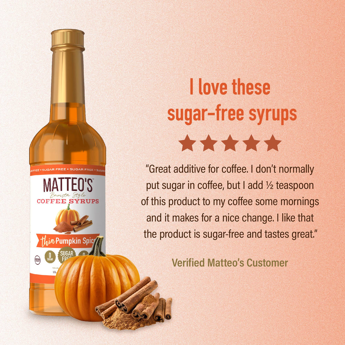 Sugar Free Coffee Syrup, Pumpkin Spice (1L)