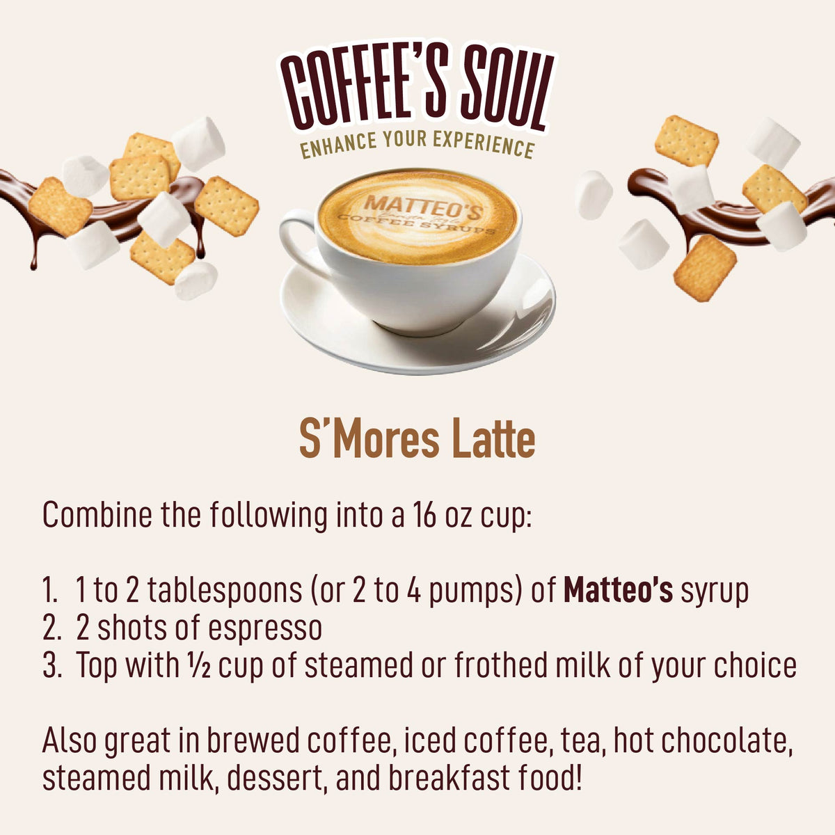 Sugar Free Coffee Syrup, S'Mores (1L)