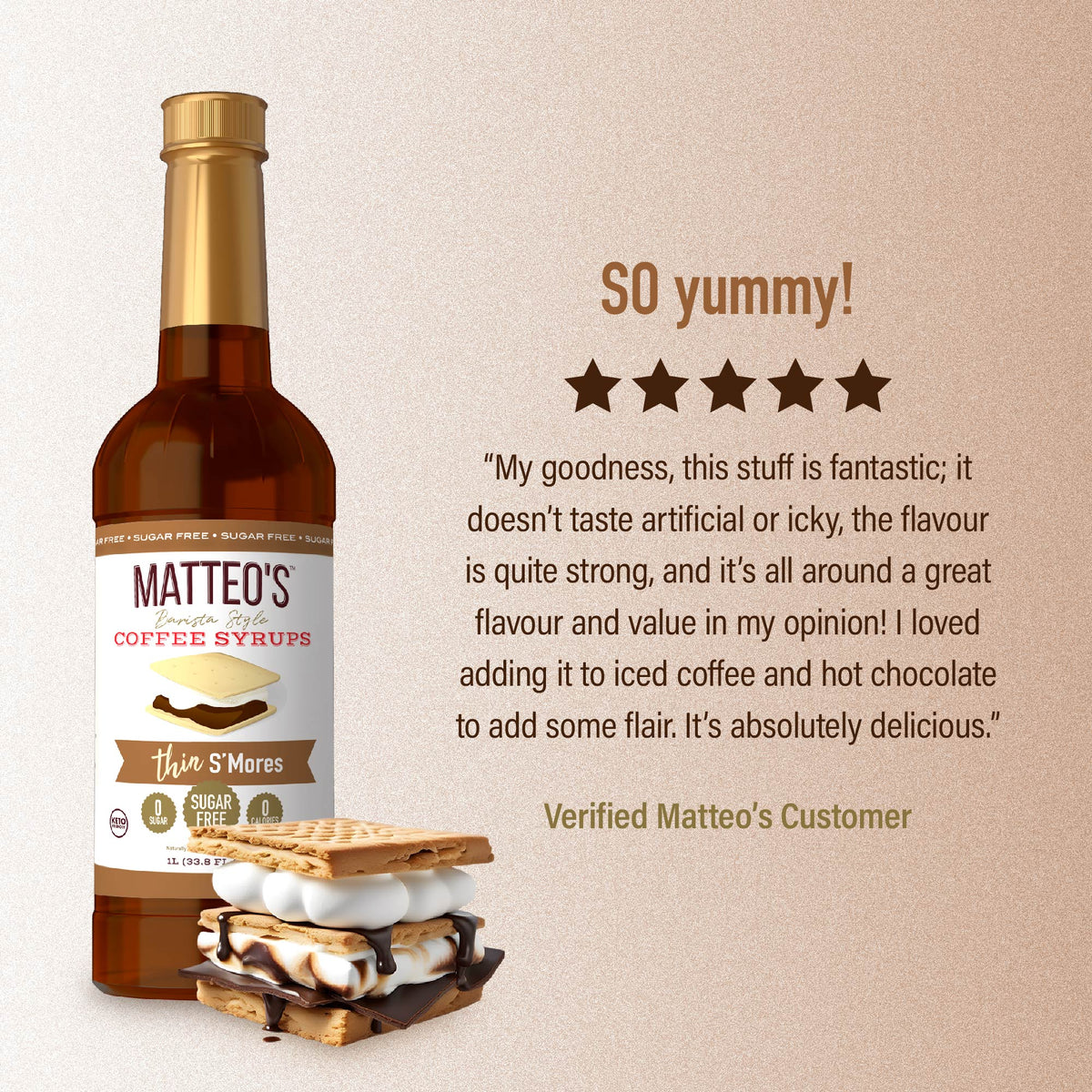 Sugar Free Coffee Syrup, S'Mores (1L)