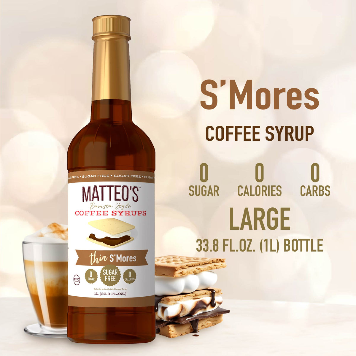 Sugar Free Coffee Syrup, S'Mores (1L)