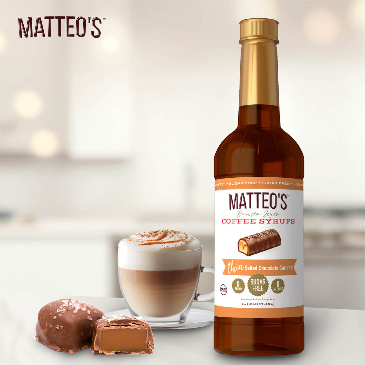 Sugar Free Coffee Syrup, Salted Chocolate Caramel (1L)