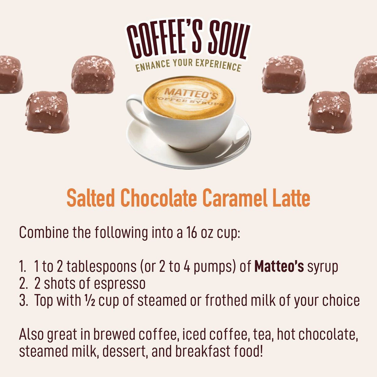 Sugar Free Coffee Syrup, Salted Chocolate Caramel (1L)