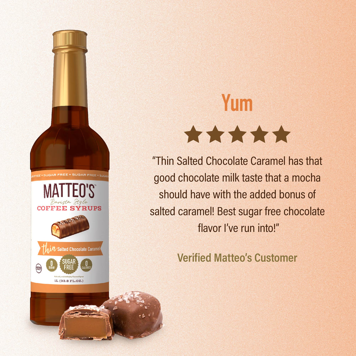 Sugar Free Coffee Syrup, Salted Chocolate Caramel (1L)