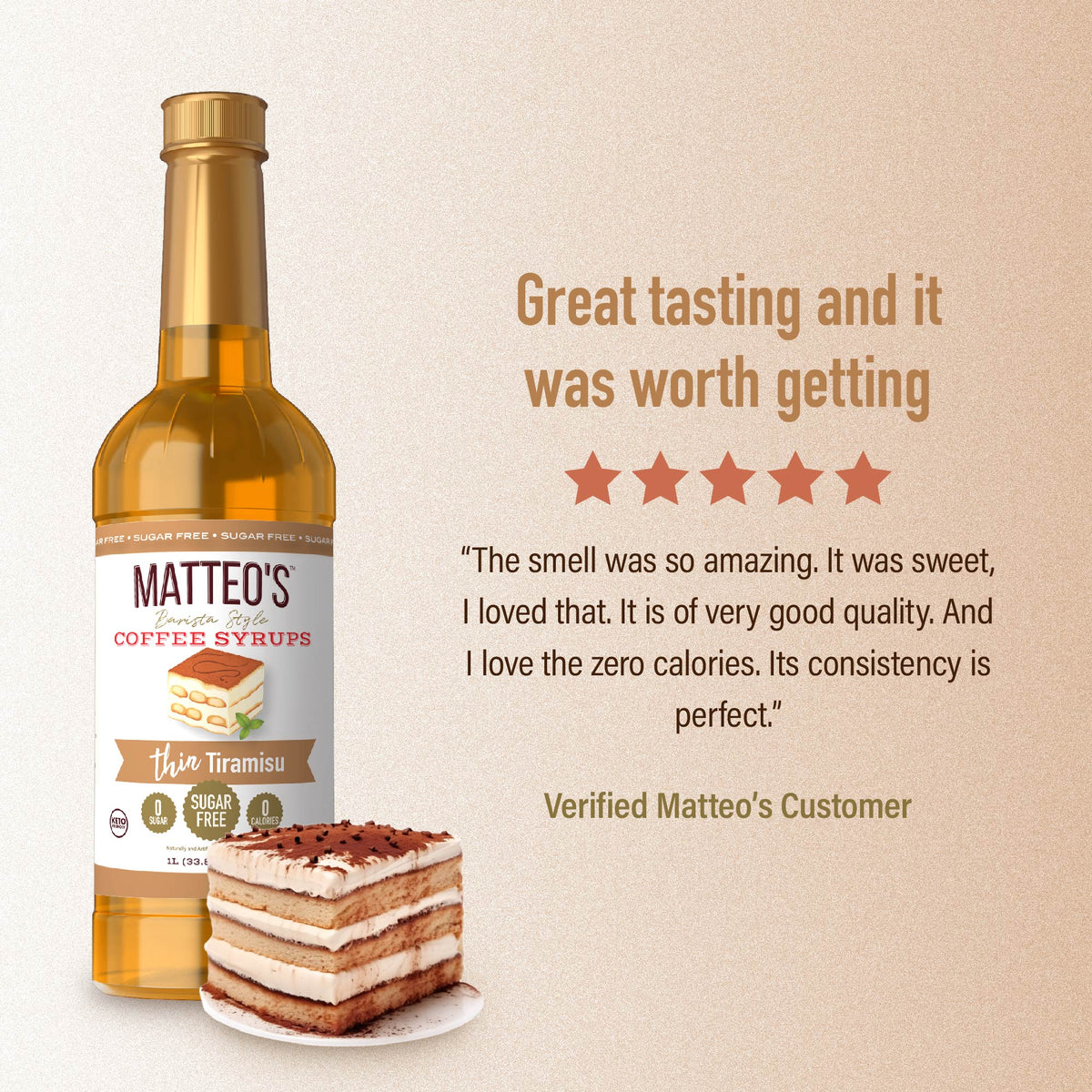 Sugar Free Coffee Syrup, Tiramisu (1L)