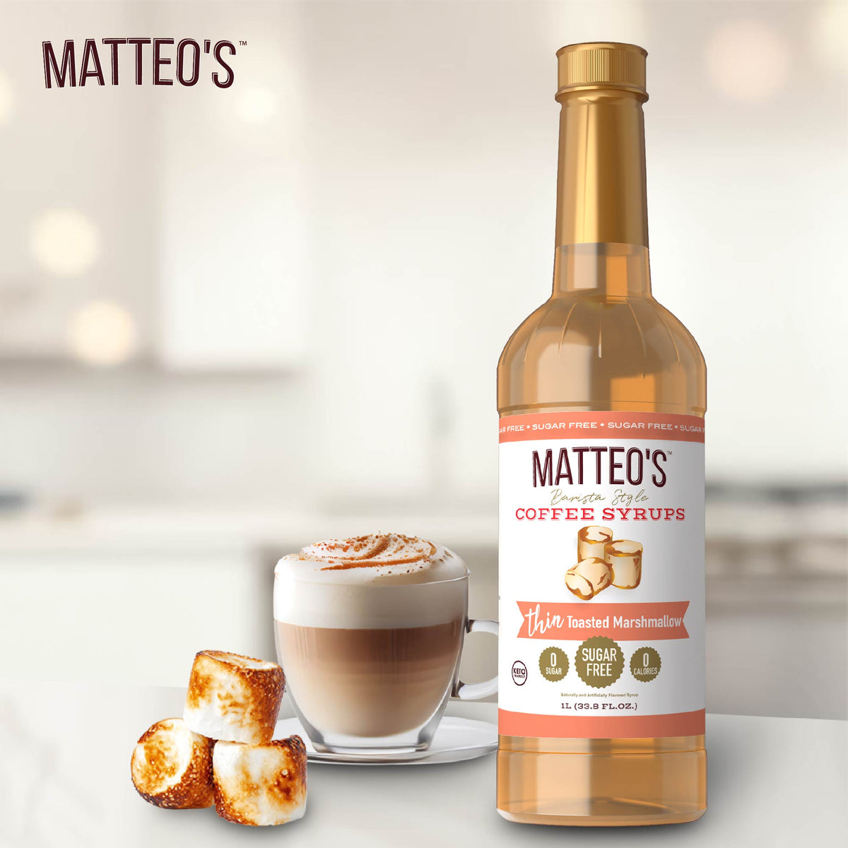 Sugar Free Coffee Syrup, Toasted Marshmallow (1L)