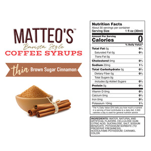 Sugar Free Coffee Syrup, Brown sugar cinnamon (1L)