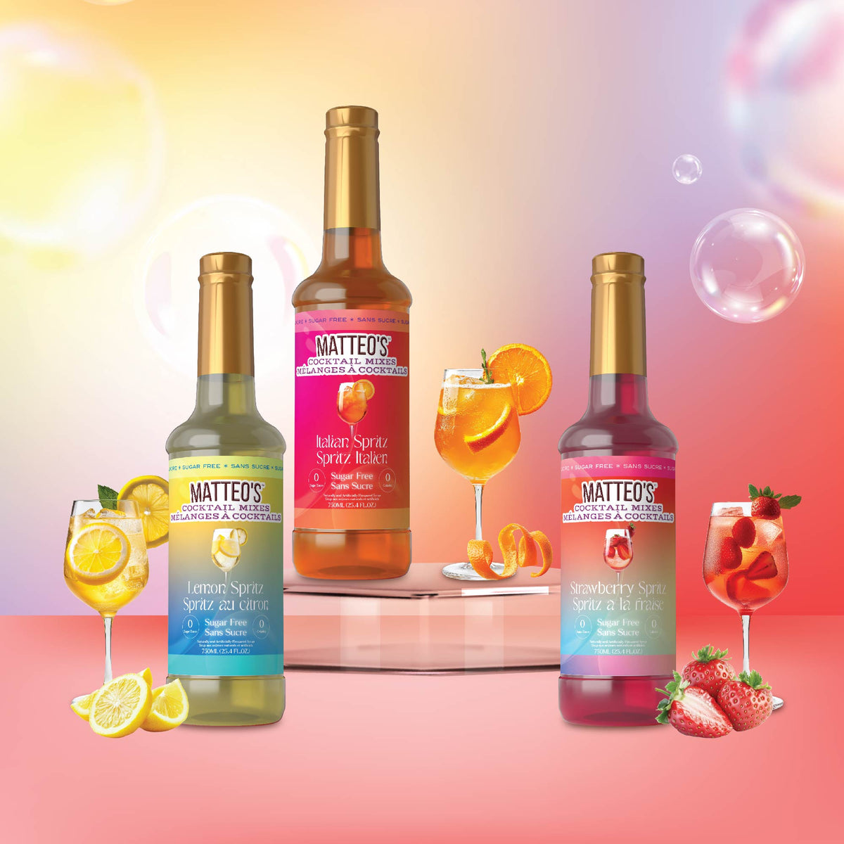 Sugar Free Cocktail Mixes - Strawberry Spritz