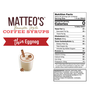 Sugar Free Coffee Syrup, Eggnog (1L)