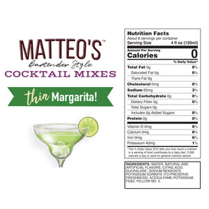 Sugar Free Cocktail Mix - Margarita (1L)