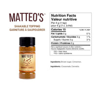 Garniture en poudre de sucre à la cannelle Matteo 5,5 oz (156 g)