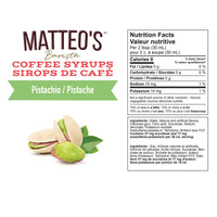Sirop de café sans sucre, pistache
