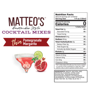 Sugar Free Cocktail Mix - Pomegranate Margarita (1L)