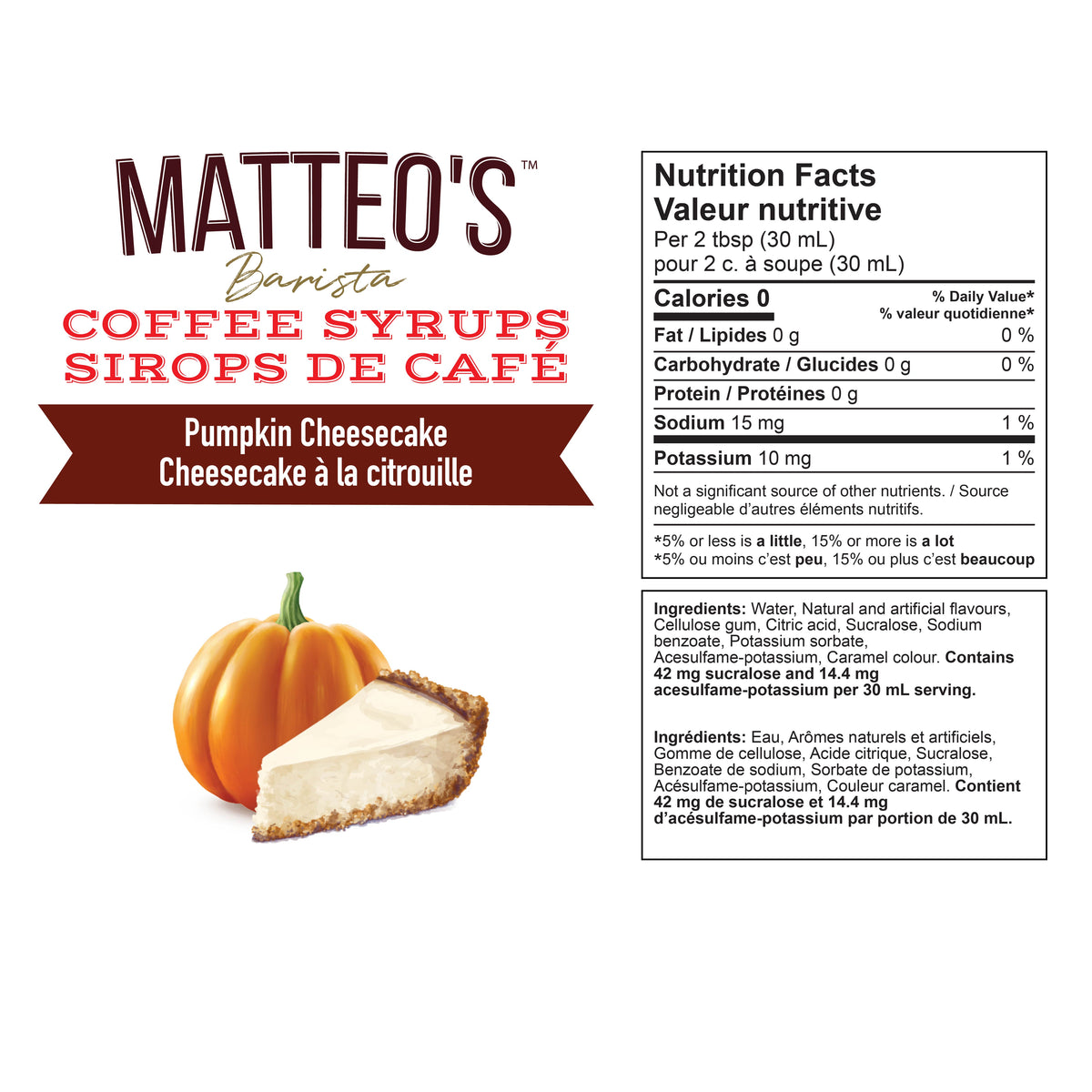Sugar Free Coffee Syrup, Pumpkin Cheesecake