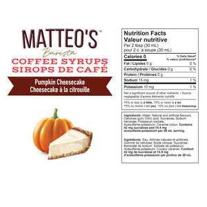 Sugar Free Coffee Syrup, Pumpkin Cheesecake