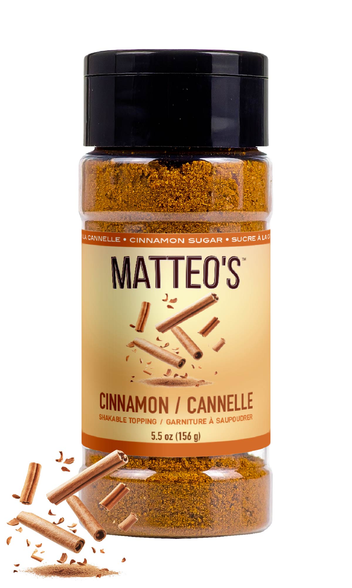 Garniture en poudre de sucre à la cannelle Matteo 5,5 oz (156 g)