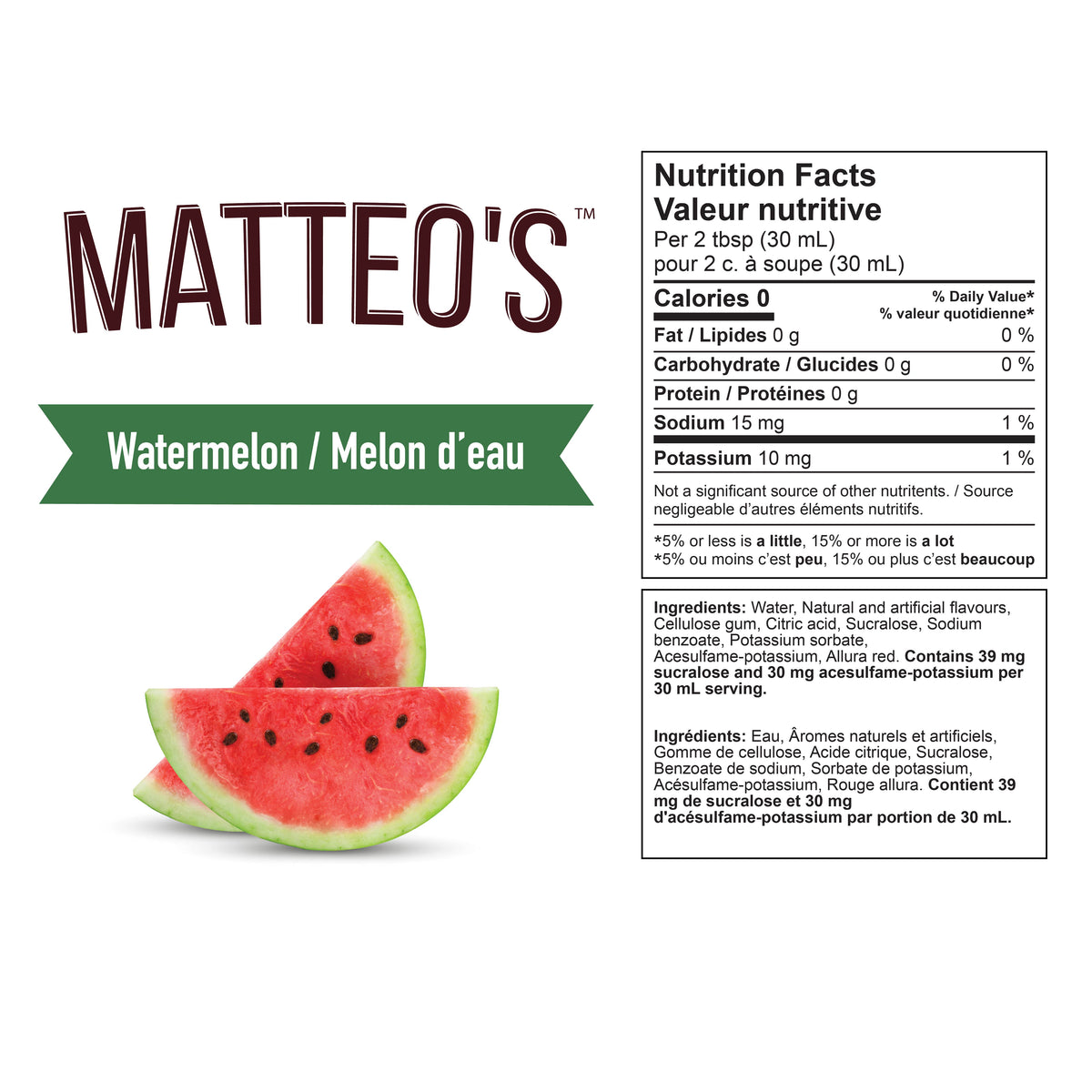 Mélange sans sucre - Melon d'eau — Nutrition Facts and Ingredients