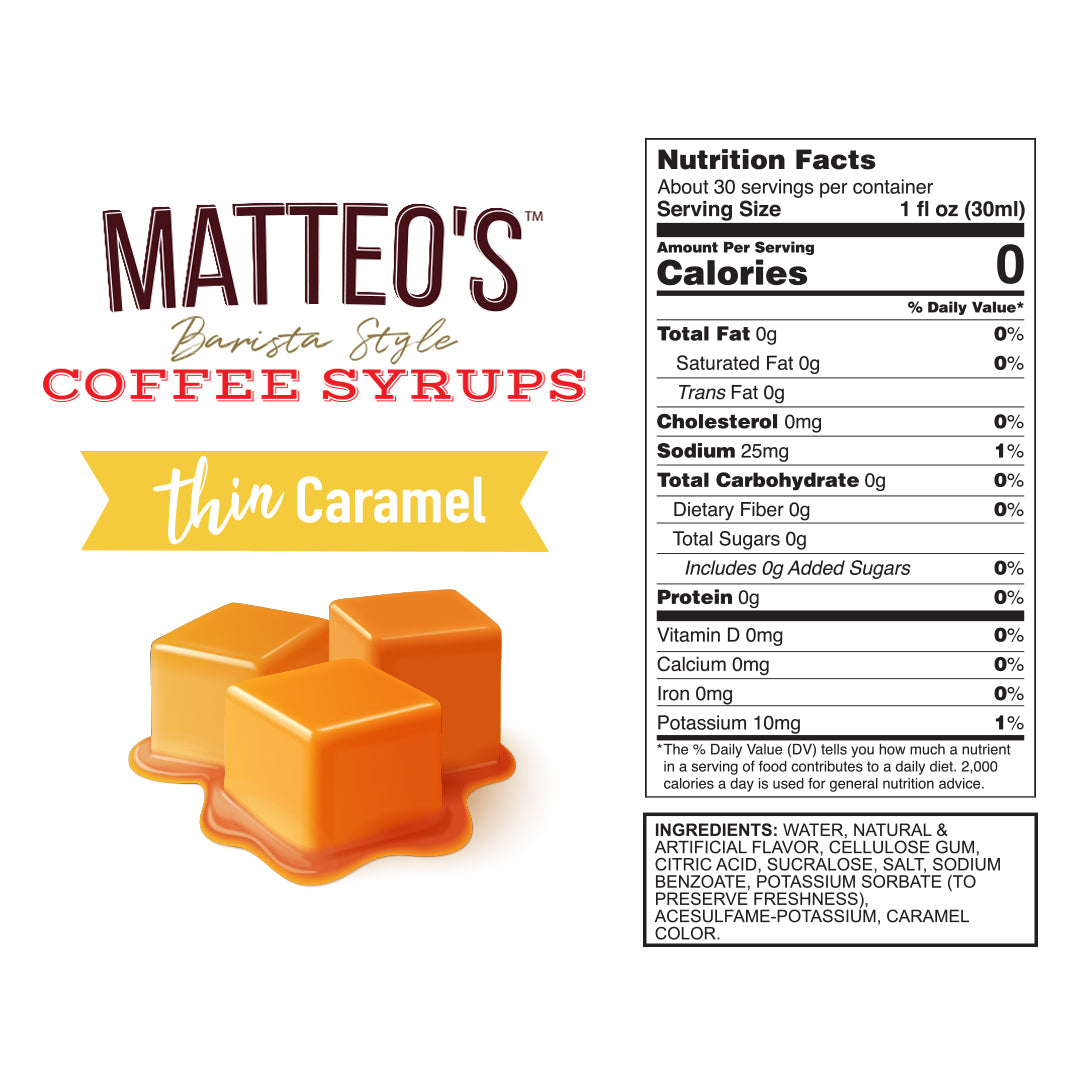 Sugar Free Coffee Syrup, Caramel (1L)