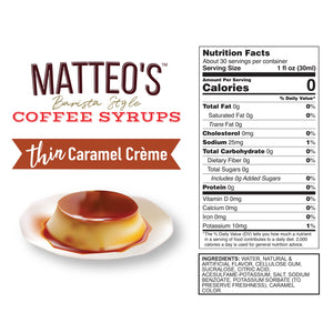 Sugar Free Coffee Syrup, Caramel Creme (1L)