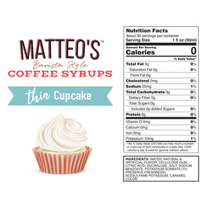 Sugar Free Coffee Syrup, Cupcake (1L)