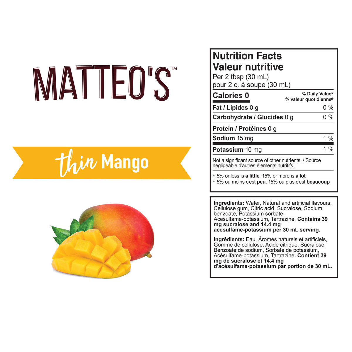 Mélange sans sucre - Mangue — Nutrition Facts and Ingredients
