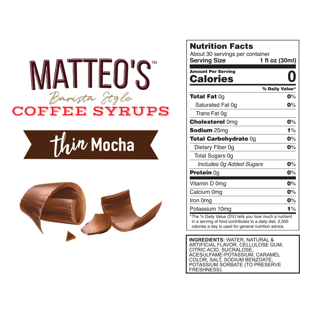 Sugar Free Coffee Syrup, Mocha (1L)