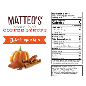 Sugar Free Coffee Syrup, Pumpkin Spice (1L)