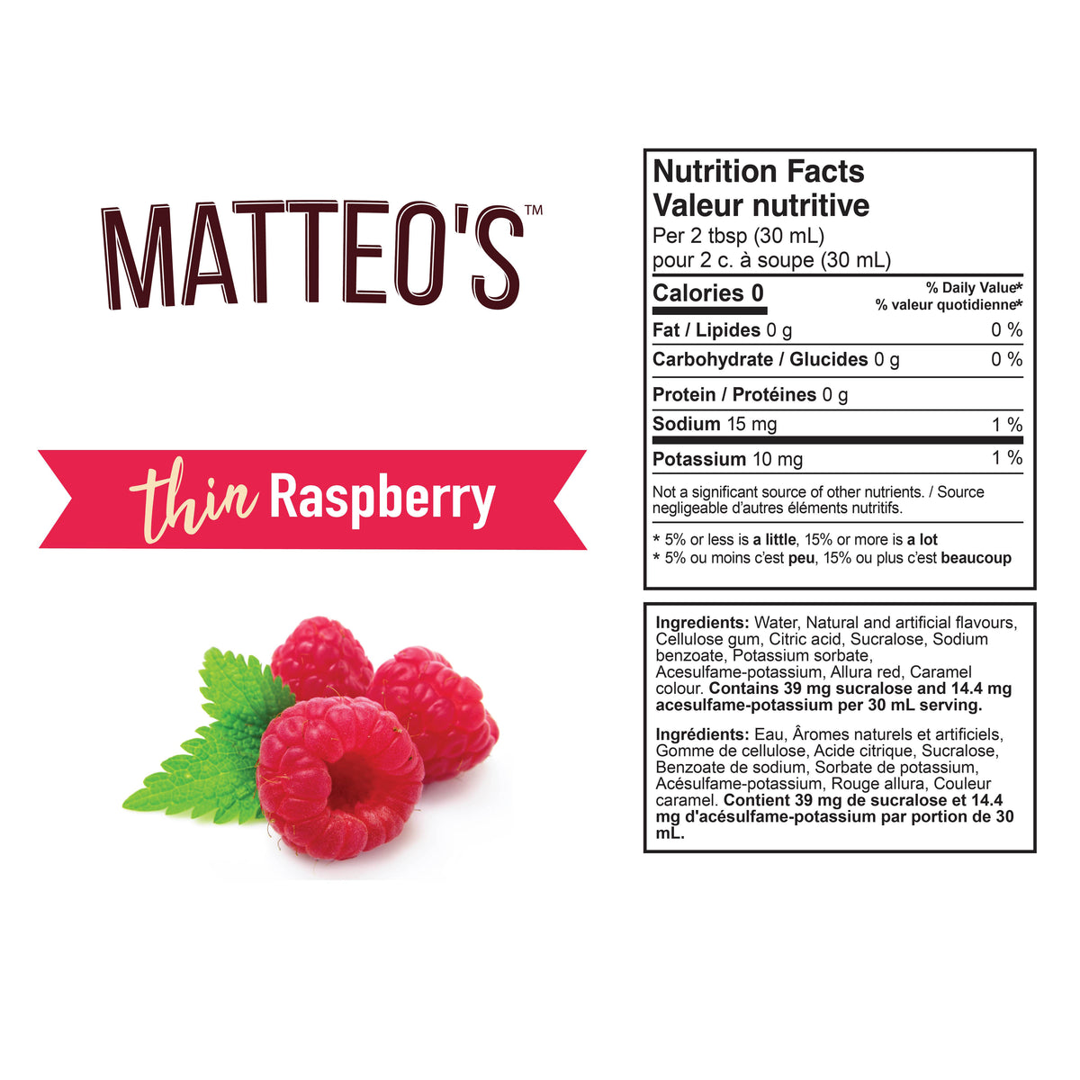 Sugar Free Mix - Raspberry — Nutrition Facts and Ingredients