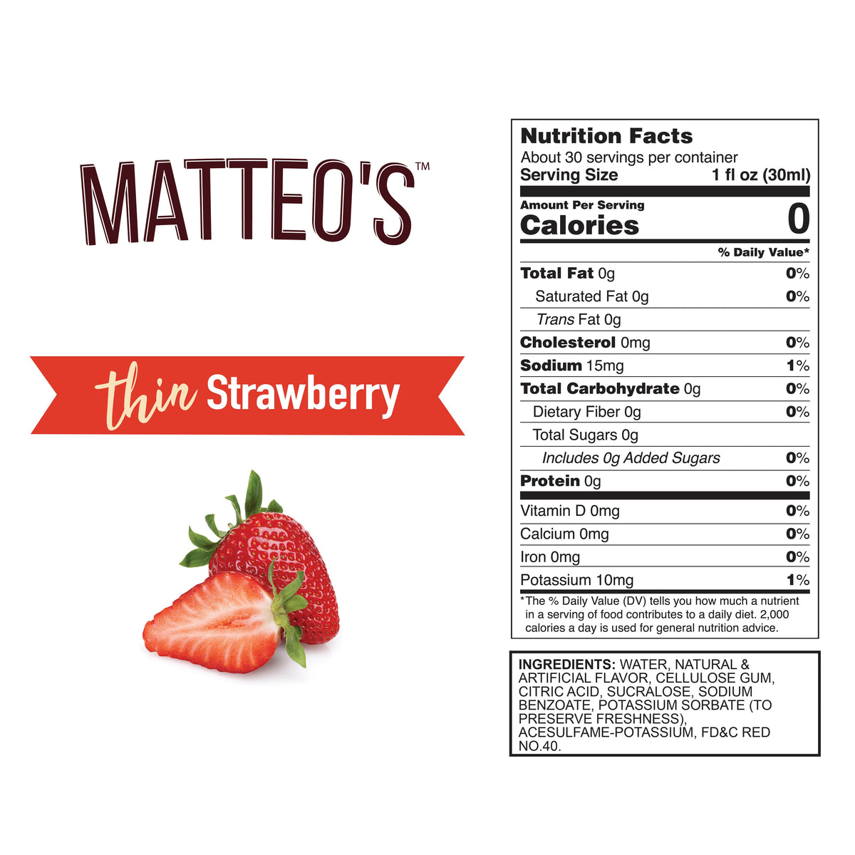 Sugar Free Mix - Strawberry (1L)